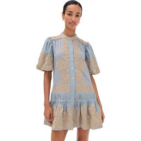 Sea Women's Alexandra Embroidered Bubble Sleeve Tunic Dress in Saudi Arabia