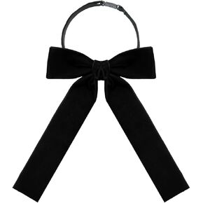 Womens Tie Pre-tied Velvet Bow Tie for Women Solid Color Adjustable Bowtie for Women/Men/Girls School Uniform Party in Saudi Arabia