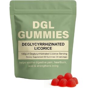 علكات DGL، مكمل مستخلص DGL 400 ملغ، مع مستخلص جذر عرق السوس، يدعم المعدة والأمعاء، ويحسن الهضم، بدون الغلوتين، نكهة التوت، 60 علكة (1) in Kuwait