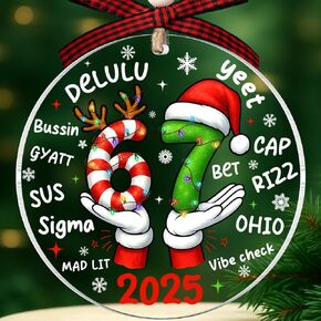 67 Ornament - 67 Christmas Ornament - Six Seven Slang Funny Meme Ornaments, White Elephant Gifts - Stocking Stuffers for Teens, Kids, Girls, Boys - Trending Acrylic Christmas Decoration Ornaments 2025 in Kuwait
