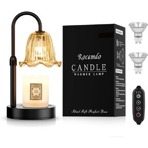Candle Warmer Lamp with Timer, Birthday for Women Mom, House Warming Gifts Modern Farmhouse Home Decor, Dimmable Wax Melt Warmer for Jar Candles with 2 Bulbs (Amber) in Kuwait