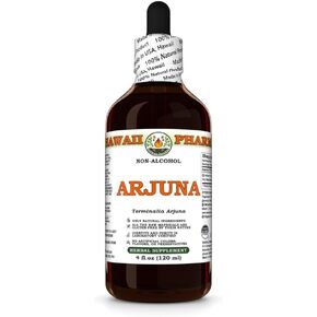 Arjuna (Terminalia Arjuna) Dry Bark Glycerite, Made in Hawaii, Organic Raw Materials, All Natural, Vegan, Lab Tested Alcohol-Free Liquid Extract - 4 fl.oz in Saudi Arabia