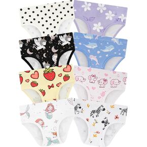 Girls' Underwear,Soft Cotton Tagless Panties for Toddlers' & Little Kids Comfort,Breathable Briefs,8-Pack in Kuwait