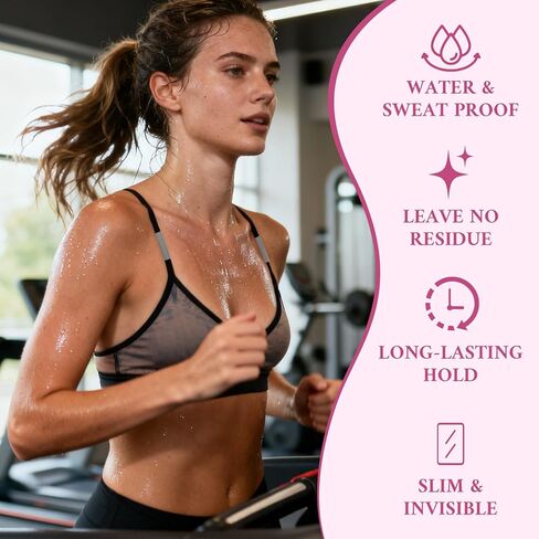 100 Strips Double Sided Fashion Tape for Clothes – Hypoallergenic Invisible Fabric Tape, Strong Hold Body Tape for Dresses/Necklines, Skin-Friendly Clothing Tape in Saudi Arabia