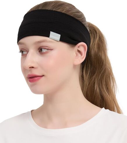 عصابة رأس من صوف ميرينو بنسبة 100% للجنسين، عصابة رأس من الصوف للنساء والرجال، عصابة رأس رياضية حرارية للتزلج والتزحلق على الجليد in Kuwait