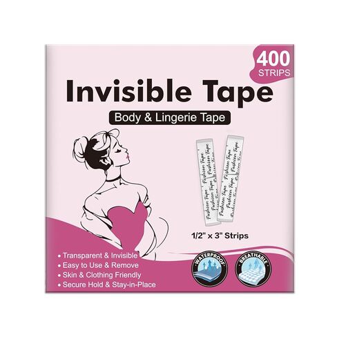 100 Strips Double Sided Fashion Tape for Clothes – Hypoallergenic Invisible Fabric Tape, Strong Hold Body Tape for Dresses/Necklines, Skin-Friendly Clothing Tape in Saudi Arabia