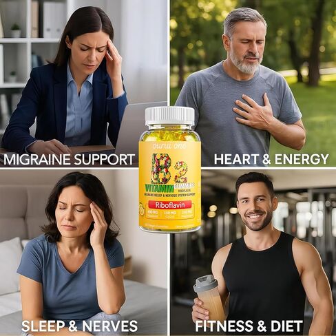 علكات فيتامين ب2 400 مجم | ريبوفلافين 400 مجم مع CoQ10 150 مجم، مغنيسيوم 200 مجم | فيتامين ب2 400 ملجم للأطفال والكبار، الجهاز العصبي وصحة الجلد | 60 قطعة نباتية قابلة للمضغ | ليمون (حزمة 2). in Kuwait