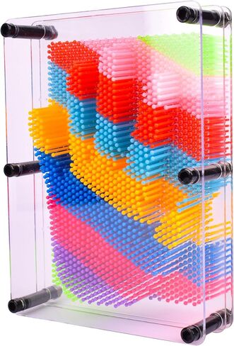 Sunny Days Entertainment Toymendous Jumbo Rainbow Pin Art - لعبة مكتب انطباعية ثلاثية الأبعاد، لوحة إبداعية كبيرة مع دبابيس قوس قزح ساطعة - ممتعة للأطفال والكبار in Kuwait