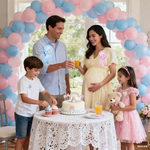 52 PCS Bear Gender Reveal Decorations - TrinhGuo Bear Gender Reveal Party Favors, Recuerdos para Revelacion De Genero, 2 Mommy & Daddy to Be Badge Pins and 50 Team Boy Or Girl Button Pins in Saudi Arabia