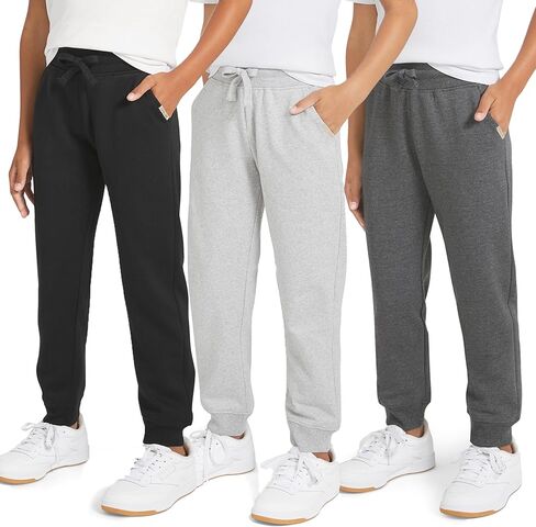 Weatherproof Vintage Boys' 3 Pack Variety Midweight Super Soft Fleece Lined Stretchable Jogger Pants in Saudi Arabia