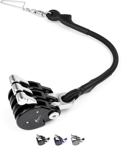 BLUEWING Blue Water Outrigger Halyard Line Lock Pulley Single/Double/Triple/Quad Aluminium Alloy with Stainless Steel/Brass Snap Swivel for Offshore Fishing in Kuwait