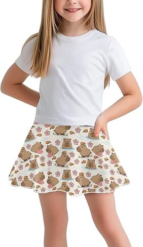 Skorts for Girls Tennis Athletic Skirts Kids Flowy Skort with Pocket 2 in 1 Skirt with Built-in Shorts 5-14 Y in Saudi Arabia