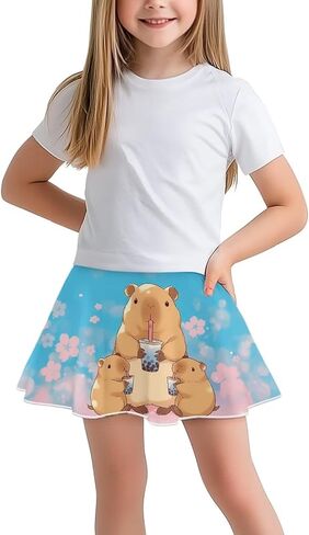Skorts for Girls Tennis Athletic Skirts Kids Flowy Skort with Pocket 2 in 1 Skirt with Built-in Shorts 5-14 Y in Saudi Arabia