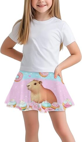 Skorts for Girls Tennis Athletic Skirts Kids Flowy Skort with Pocket 2 in 1 Skirt with Built-in Shorts 5-14 Y in Saudi Arabia