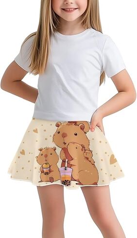 Skorts for Girls Tennis Athletic Skirts Kids Flowy Skort with Pocket 2 in 1 Skirt with Built-in Shorts 5-14 Y in Saudi Arabia