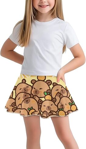 Skorts for Girls Tennis Athletic Skirts Kids Flowy Skort with Pocket 2 in 1 Skirt with Built-in Shorts 5-14 Y in Saudi Arabia