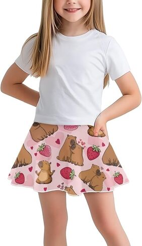 Skorts for Girls Tennis Athletic Skirts Kids Flowy Skort with Pocket 2 in 1 Skirt with Built-in Shorts 5-14 Y in Saudi Arabia