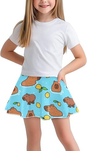 Skorts for Girls Tennis Athletic Skirts Kids Flowy Skort with Pocket 2 in 1 Skirt with Built-in Shorts 5-14 Y in Saudi Arabia