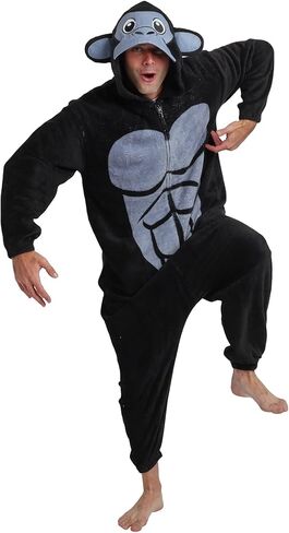 بدلة زي تنكري للكبار من Bioworld Kigurumi Gorilla مع أساور وقلنسوة in Saudi Arabia
