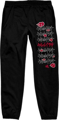 بنطال رياضي أسود للرجال من Bioworld Naruto Shippuden Itachi Kanji وAkatsuki Kanji in Kuwait
