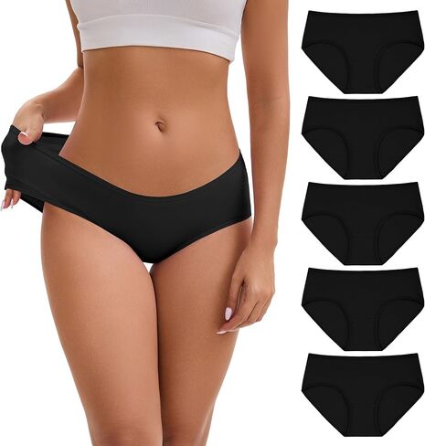 INNERSY Womens Underwear Cotton Hipster Panties Soft Breathable Ladies Briefs 5-Pack in Kuwait