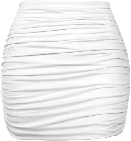 Women's Ruched Mini Skirt, Stretchy Bodycon Dance Skirt in Royal Blue, Hot Pink, Wine Red, High Waisted Pencil Skirt in Saudi Arabia