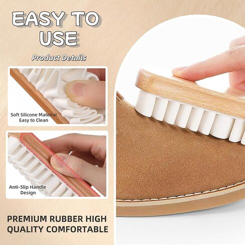 ممحاة تنظيف الأحذية المصنوعة من الجلد السويدي والنوبوك - عبوتين كبيرتين من المطاط الطبيعي لإزالة الاحتكاك للأحذية والأحذية الرياضية والسترات والقبعات - للاستخدام الجاف، لا حاجة إلى الماء، آمنة على الجلود الرقيقة in Kuwait