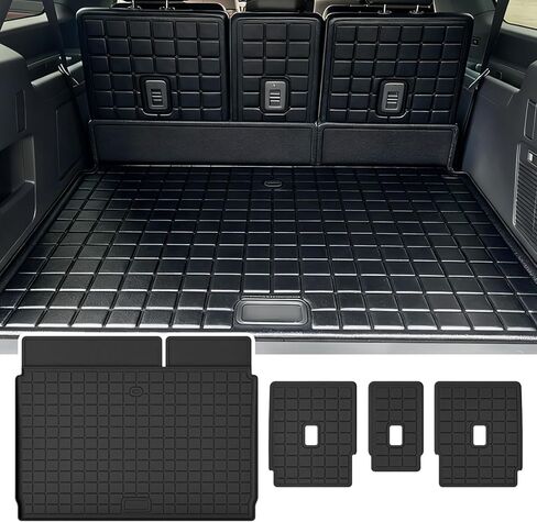 Floor Mats & Trunk Mat for Ford Edge 2015-2023 2024,TPE All Weather Protection 1st & 2nd Row Car Floor Liners with Cargo Liner Accessories-Black in Kuwait