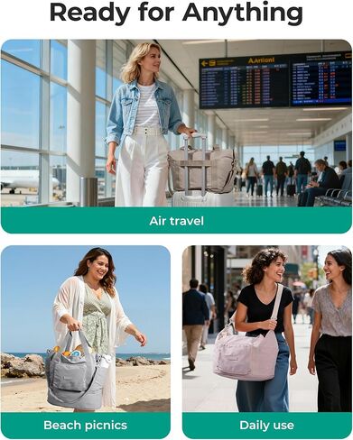 BAGSMART Foldable Travel Bag, 37L Duffle Bag for Travel, Expendable Carry on Weekender Duffel, Lightweight Personal Item Bag, Camel in Saudi Arabia