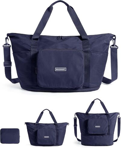 BAGSMART Foldable Travel Bag, 37L Duffle Bag for Travel, Expendable Carry on Weekender Duffel, Lightweight Personal Item Bag, Camel in Saudi Arabia