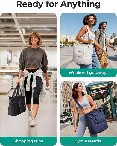 BAGSMART Foldable Travel Bag, 37L Duffle Bag for Travel, Expendable Carry on Weekender Duffel, Lightweight Personal Item Bag, Camel in Saudi Arabia