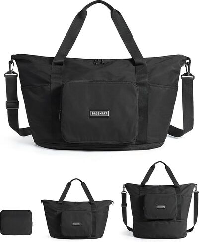 BAGSMART Foldable Travel Bag, 37L Duffle Bag for Travel, Expendable Carry on Weekender Duffel, Lightweight Personal Item Bag, Camel in Saudi Arabia