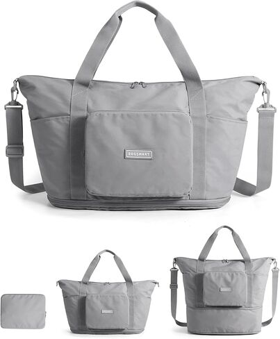 BAGSMART Foldable Travel Bag, 37L Duffle Bag for Travel, Expendable Carry on Weekender Duffel, Lightweight Personal Item Bag, Camel in Saudi Arabia