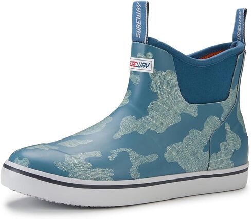 SUREWAY Men's Deck Boots Professional Non-Slip Fishing & Ankle Boating Boot Waterproof Rain Boots, Lightweight Neoprene Rubber Deck Boots in Kuwait
