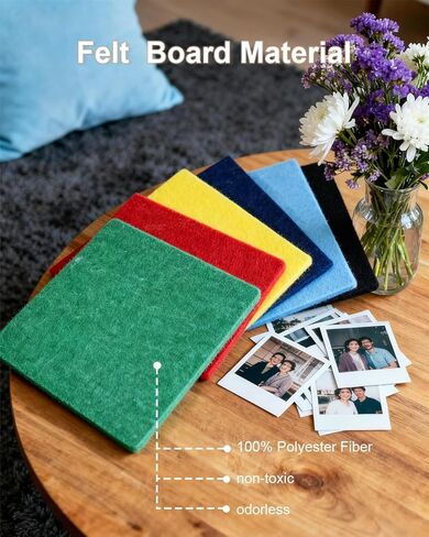 6 PCS Bulletin Board, 11 inches Decorative Felt Board, 0.35“ Thick Freely Combined Photo Display Board, 3D Wall Panels Peel and Stick for School Home Kitchen Office Walls(Square) in Saudi Arabia