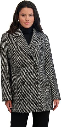 TAHARI womens Double-breasted Twill Soft Wool Coat, Fully Lined, Notched Collar, 30" Peacoat Length in Saudi Arabia
