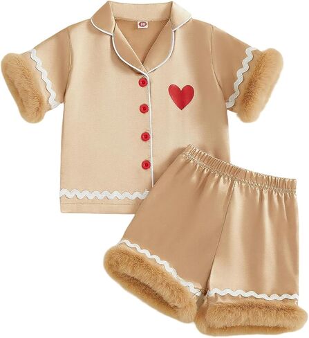 Toddler Baby Girl Easter Bunny Pajamas Kids Rabbit Easter Eggs Lapel Button Pajama Shorts Sleepwear Pjs Outfit in Saudi Arabia