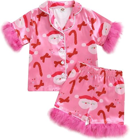 Toddler Baby Girl Easter Bunny Pajamas Kids Rabbit Easter Eggs Lapel Button Pajama Shorts Sleepwear Pjs Outfit in Saudi Arabia