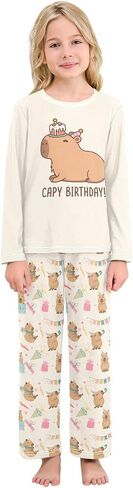 senya Cute Capybara Flying Pajamas 2 Piece Set Long Sleeve Soft Sleepwear for 3-11 Years in Saudi Arabia