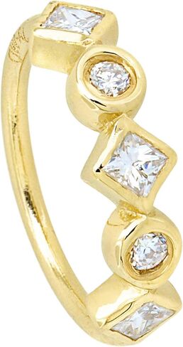 Jewelry Avalanche 20G 14K Yellow Gold Bezel Set Round & Princess Cut Diamond Nose Hoop Ring Twist-open 5/16"(8mm) Nose Ring, Unisex 14KNH104BZY-WD in Saudi Arabia