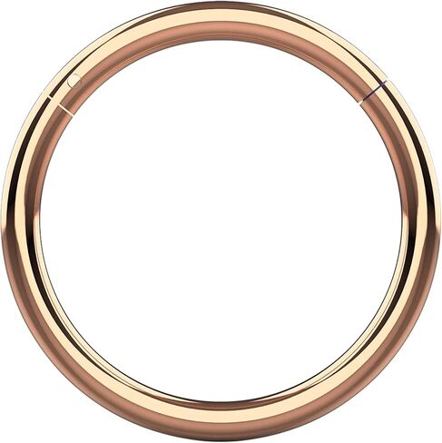 9K Solid Gold 18 Gauge (1.0mm) Hinged Clicker Segment Nose Ring - Hoop Cartilage - Daith Hoop - Segment Piercing Ring Body Jewelry in Saudi Arabia
