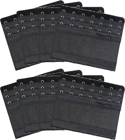 DoHope المرأة موسعات حمالة الصدر المرنة 7 هوك لحجم كبير حمالات الصدر حزام تمديد الظهر (4pcs 7 تمديدات حمالة الصدر هوك (أسود، أبيض، بيج داكن، بيج فاتح)) in Kuwait