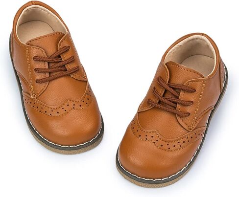 Toddler Boys Girls Oxford Dress Shoes Little Kids PU Leather Lace Up Formal School Uniform Shoes in Saudi Arabia