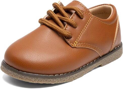 Toddler Boys Girls Oxford Dress Shoes Little Kids PU Leather Lace Up Formal School Uniform Shoes in Saudi Arabia