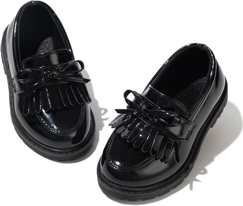 Toddler Boys Girls Dress Shoes Little Kid Oxford Shoes PU Leather Lace Up School Uniform Loafers in Saudi Arabia