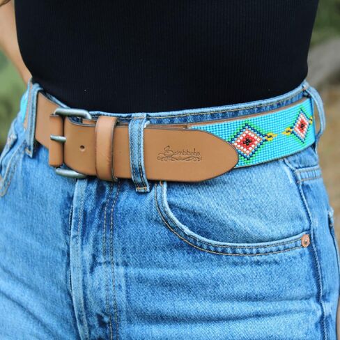 Sambboho - Handmade & Luxury Blue Vogue Women's Leather Belts for Women - Versitle & Durable Belts for any Occasion in Saudi Arabia