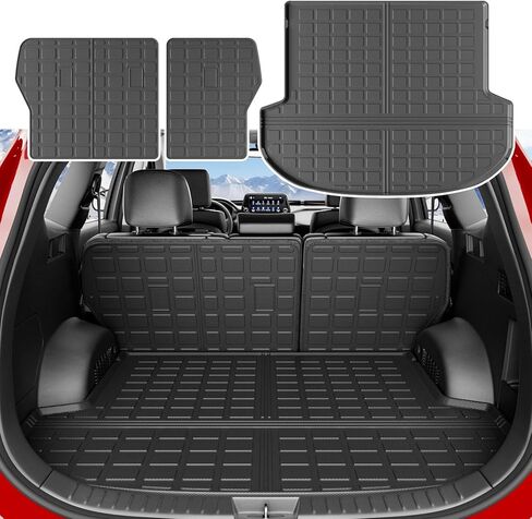 6&7 Seat Cargo Mat Compatible with 2024 2025 Santa Fe Trunk Liner with Backrest Mat Replacement for 2024 2025 Santa Fe Accessories(2024-2025,Cargo Mat with Backrest Mat) in Kuwait