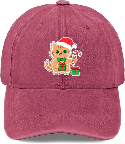 Cute Cat Gingerbread Man Christmas Golf Hat Garde Caps for Her in Saudi Arabia