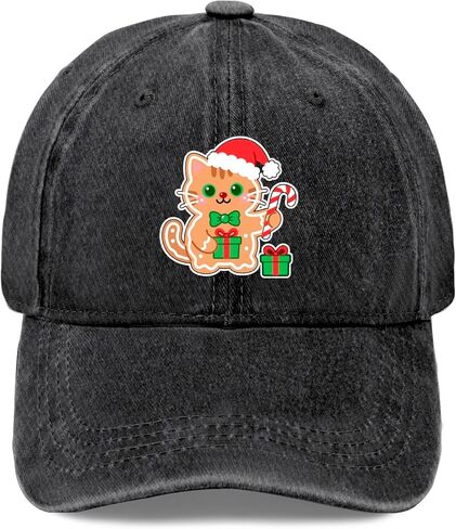 Cute Cat Gingerbread Man Christmas Golf Hat Garde Caps for Her in Saudi Arabia