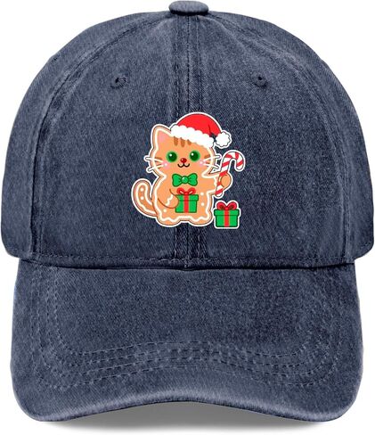 Cute Cat Gingerbread Man Christmas Golf Hat Garde Caps for Her in Saudi Arabia